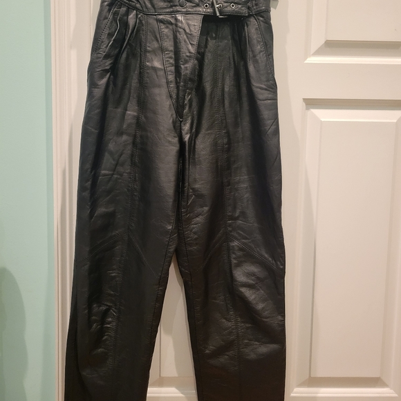 VINTAGE CAYENNE LEATHER HIGH RISE PANTS - Picture 2 of 11